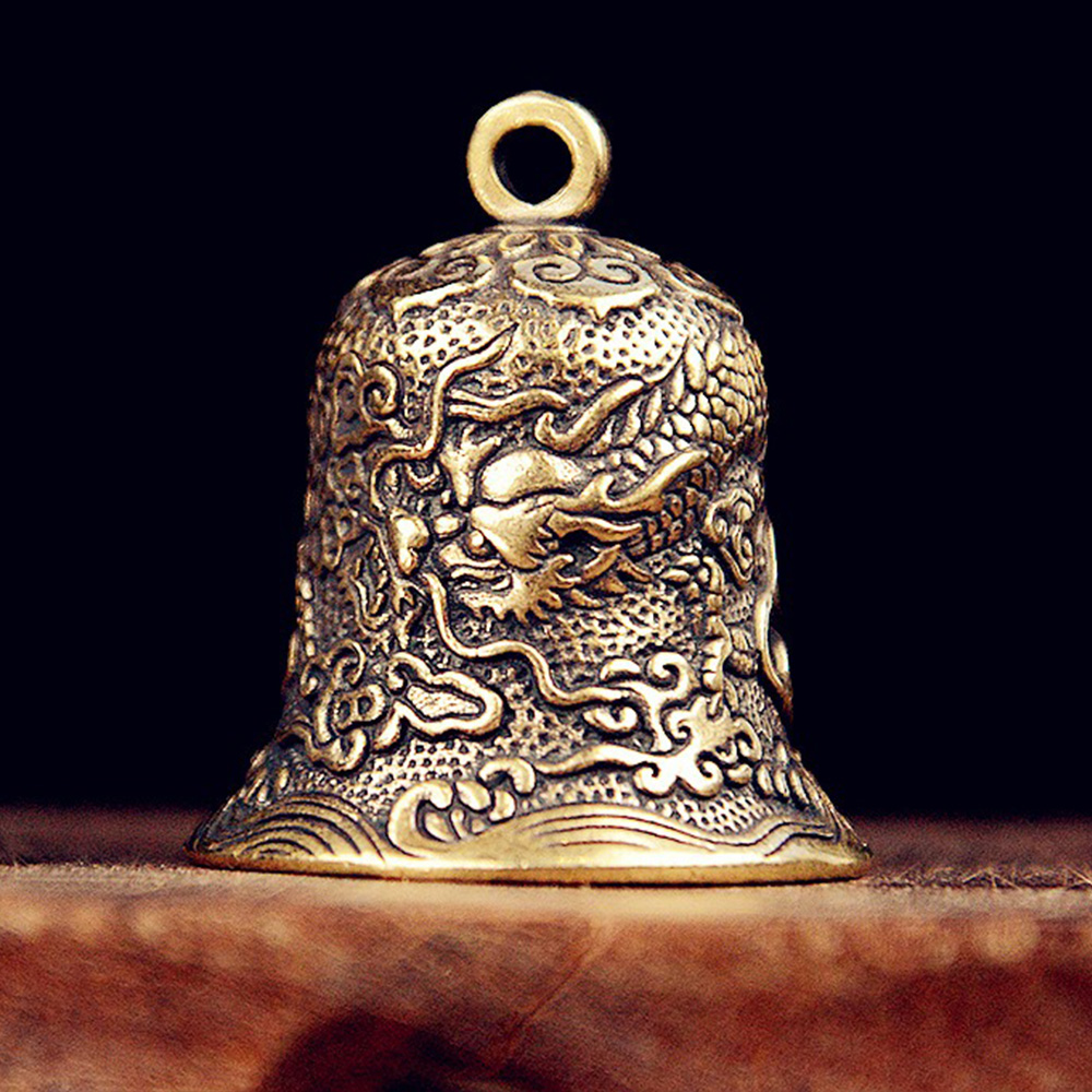 Vintage Collectible Bells - New Vintage Brass Bell Carved Dragon