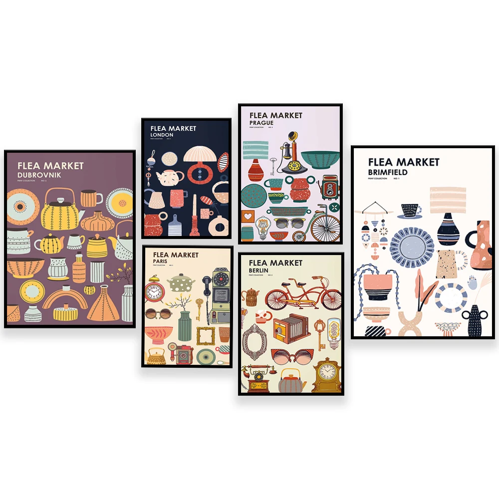 Vintage Collectible Market - Flea Market Print Collection - London,