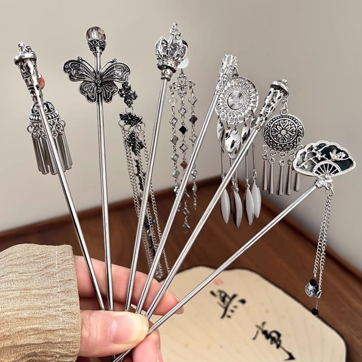 Vintage Collectibles For Sale - Elegant Women's Hairpin Antique Silver Butterfly