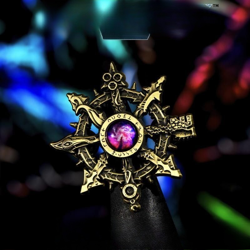 Vintage Collectible Clothing - Vintage Gothic Pentagram Inlaid Purple Crystal