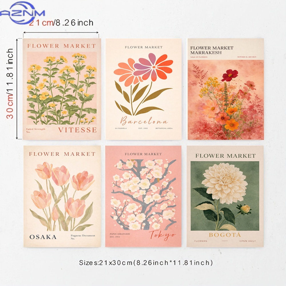 Vintage Collectible Market - Collection of 6 Canvas Prints Featuring