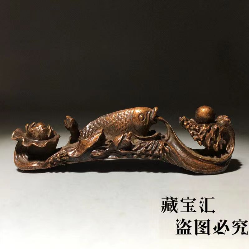 Vintage Collectible Pens - Vintage Old Collection Bronze Lotus Carp
