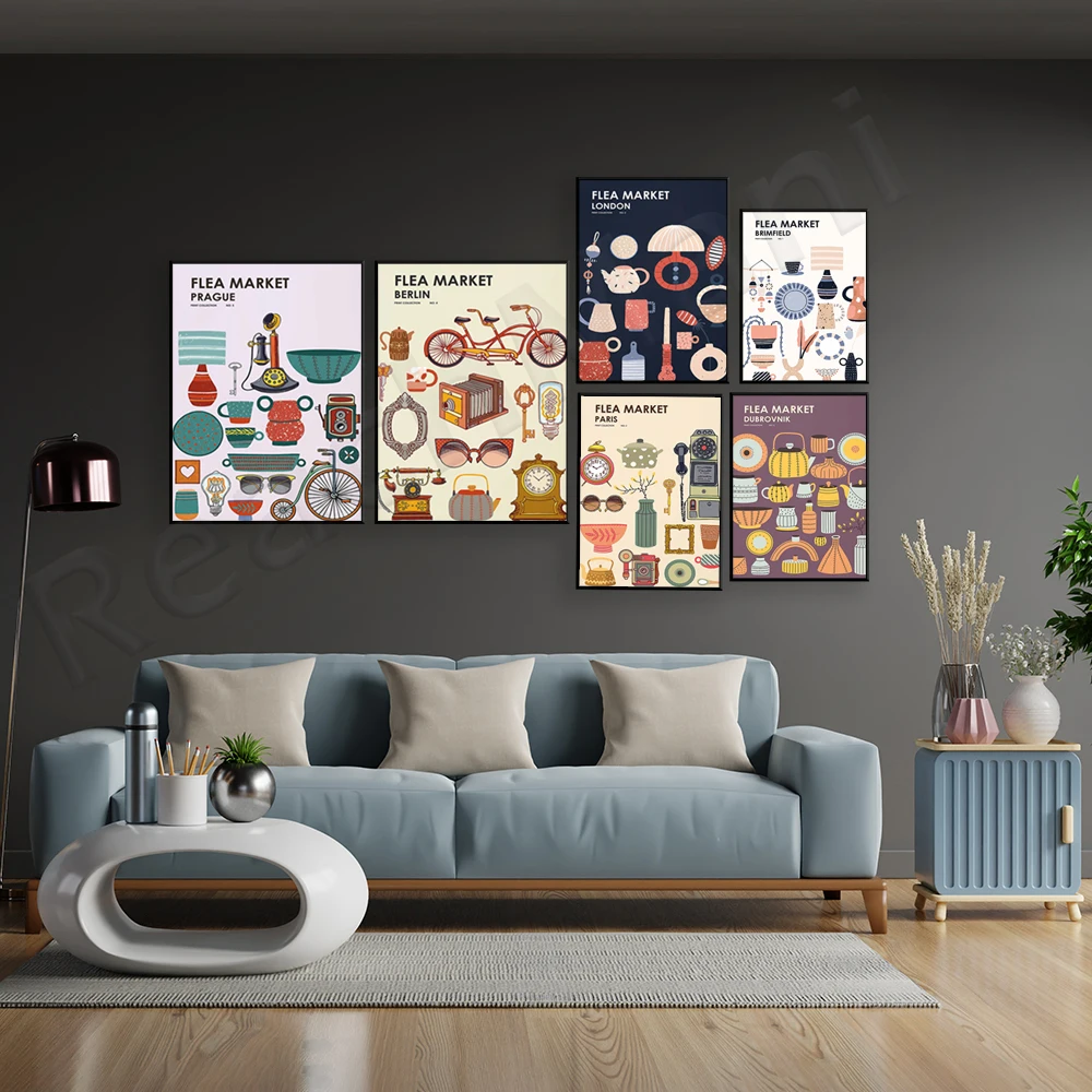 Flea Market Print Collection - - Vintage Collectible Market ulasan dan harga