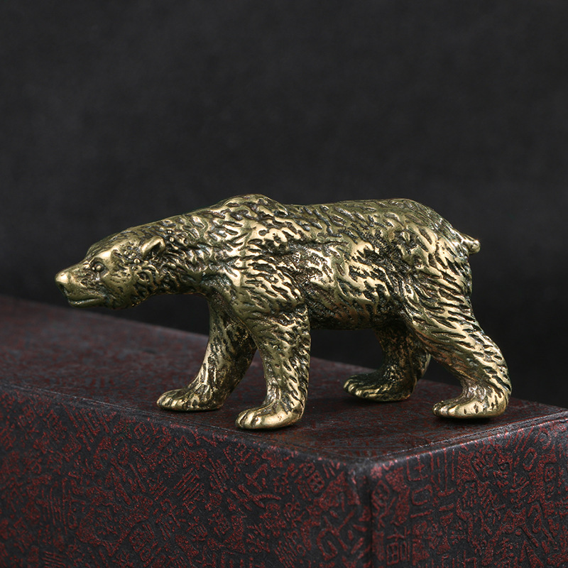 Vintage Chinese Solid Brass Be - Vintage Collectible Bears ulasan dan harga