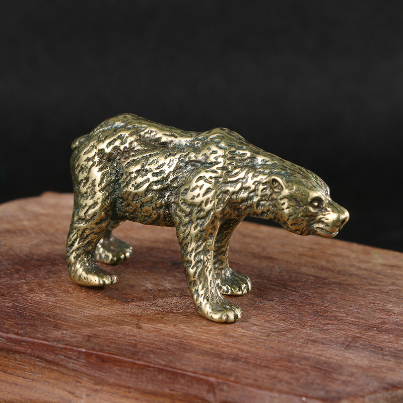 Vintage Chinese Solid Brass Be - Vintage Collectible Bears ulasan dan harga
