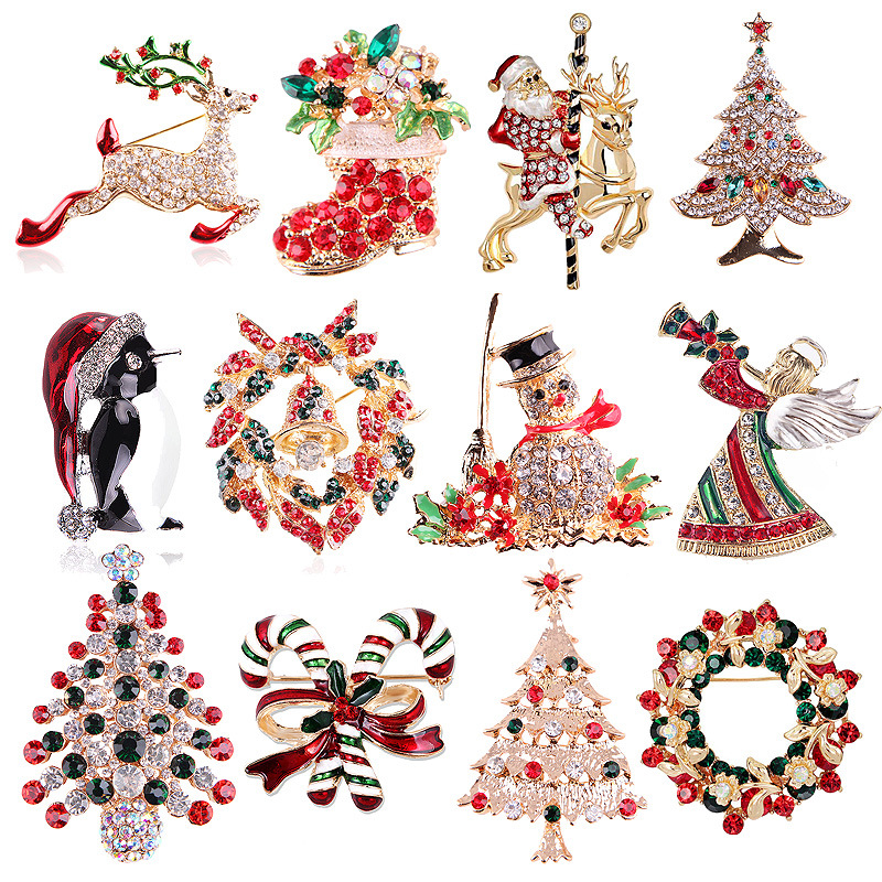 Vintage Rhinestone Christmas B - Vintage Collectible Clothing ulasan dan harga