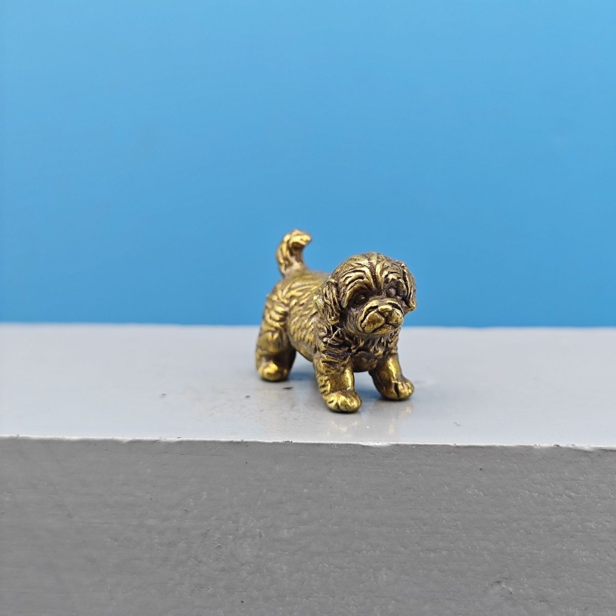 Mini Brass Dog Statue French B - Vintage Collectible Bears ulasan dan harga