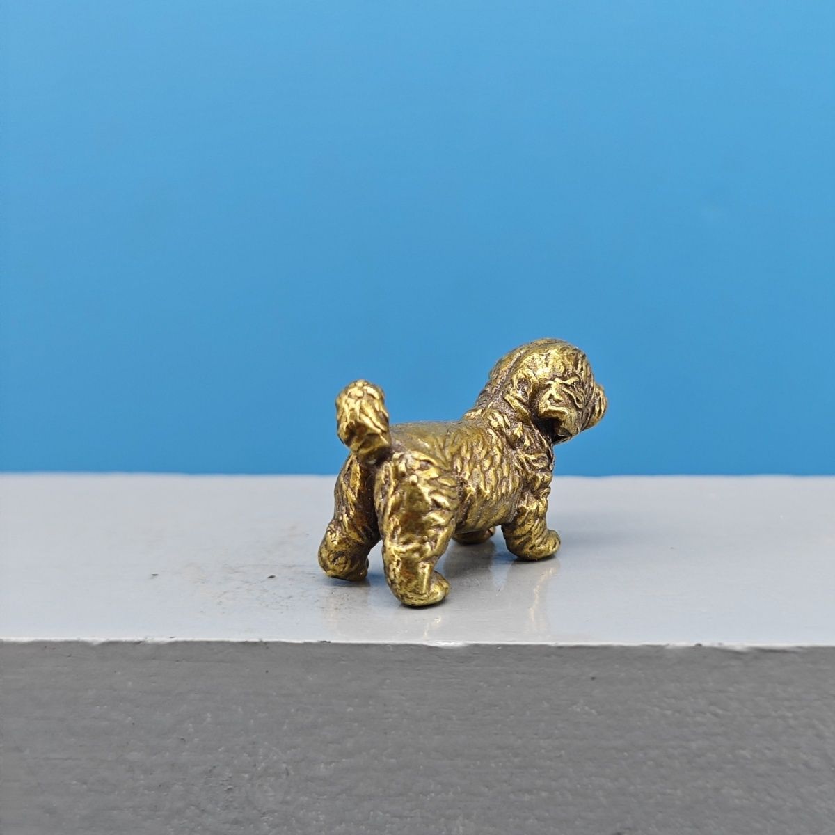 Mini Brass Dog Statue French B - Vintage Collectible Bears ulasan dan harga