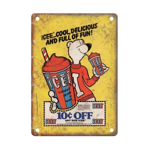 Vintage ICEE Tin Sign Man Cave - Vintage Collectible Bears ulasan dan harga